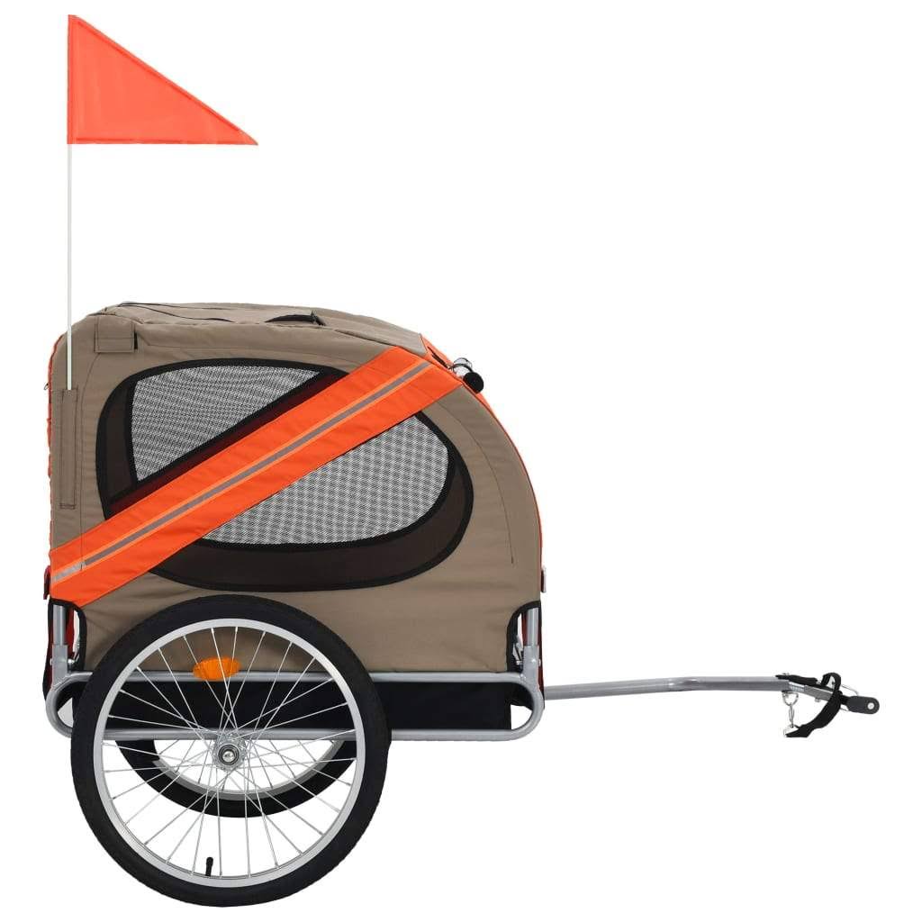 Dog Bike Trailer Orange and Brown V556