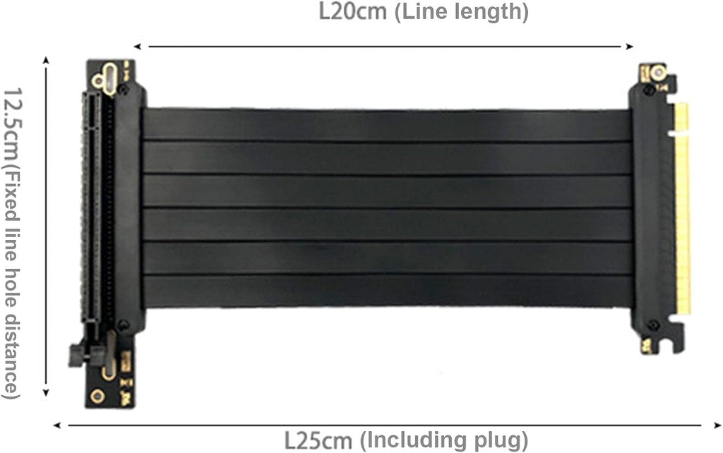 Black Vertical GPU Mount Bracket with PCI-E 3.0 x16 Extension Cable H39341