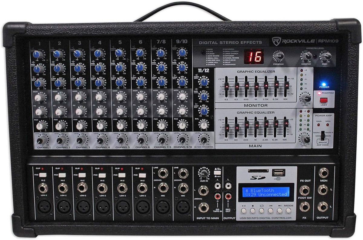 2000w Powered 4 Channel Mixer Stereo Amplifier with Bluetooth Q63645