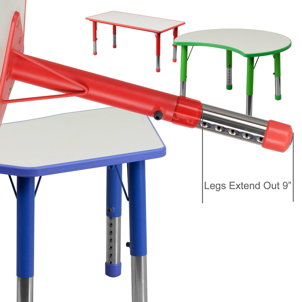 Rectangular Activity Table in Green/grey O596679