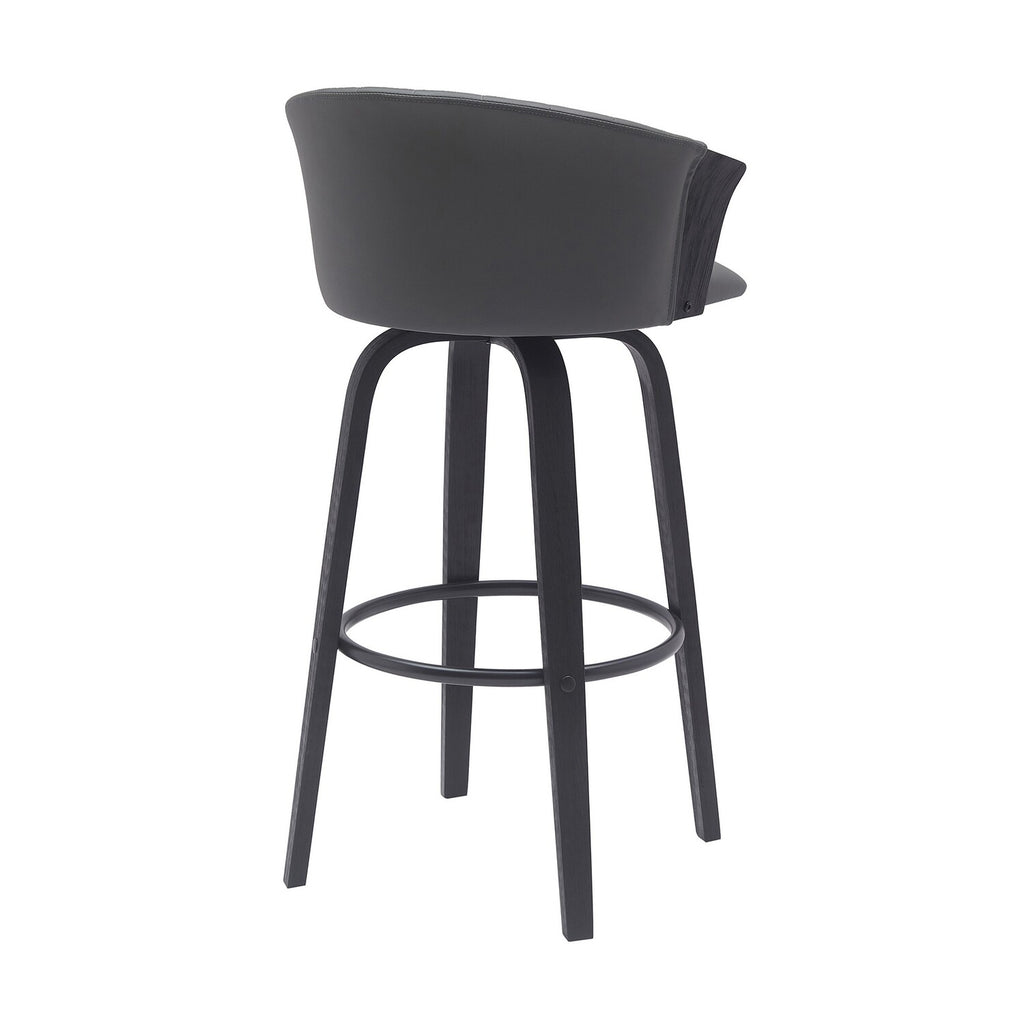 Black Faux Leather Swivel Barstool Chair S317453
