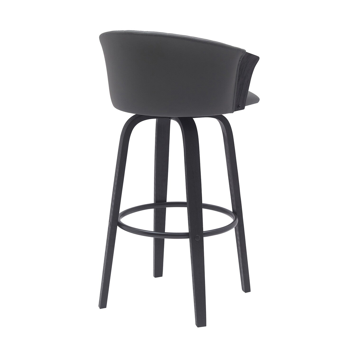 Black Faux Leather Swivel Barstool Chair S317453