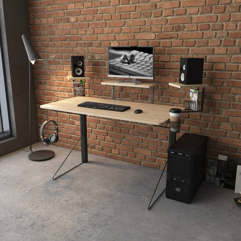 Black/Natural Gaming Desk J97657