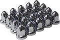 ABS Chrome Plastic 33mm Push-on Bullet Flanged Lug Nut Covers Pack of 40 N94107