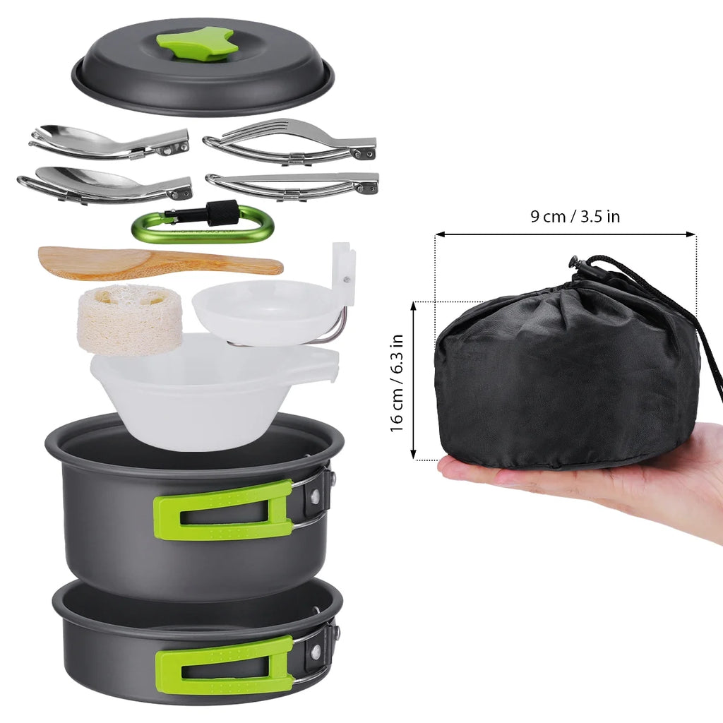 15 Pcs Non Stick Camping Cookware Set A283