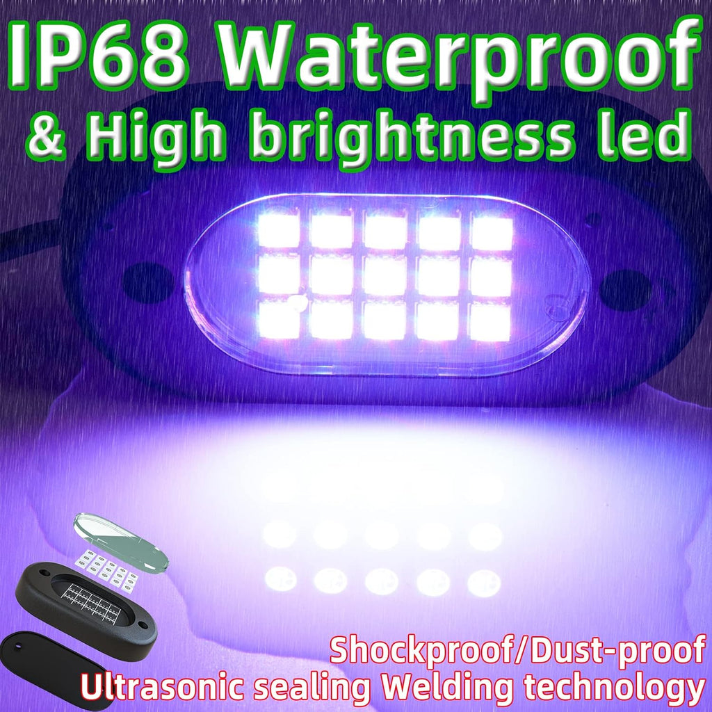 8 Pods RGB LED Rock Lights Kit, Multi Color Waterproof Underglow Kit U178524