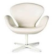 White Leather Swan Chair Z923147