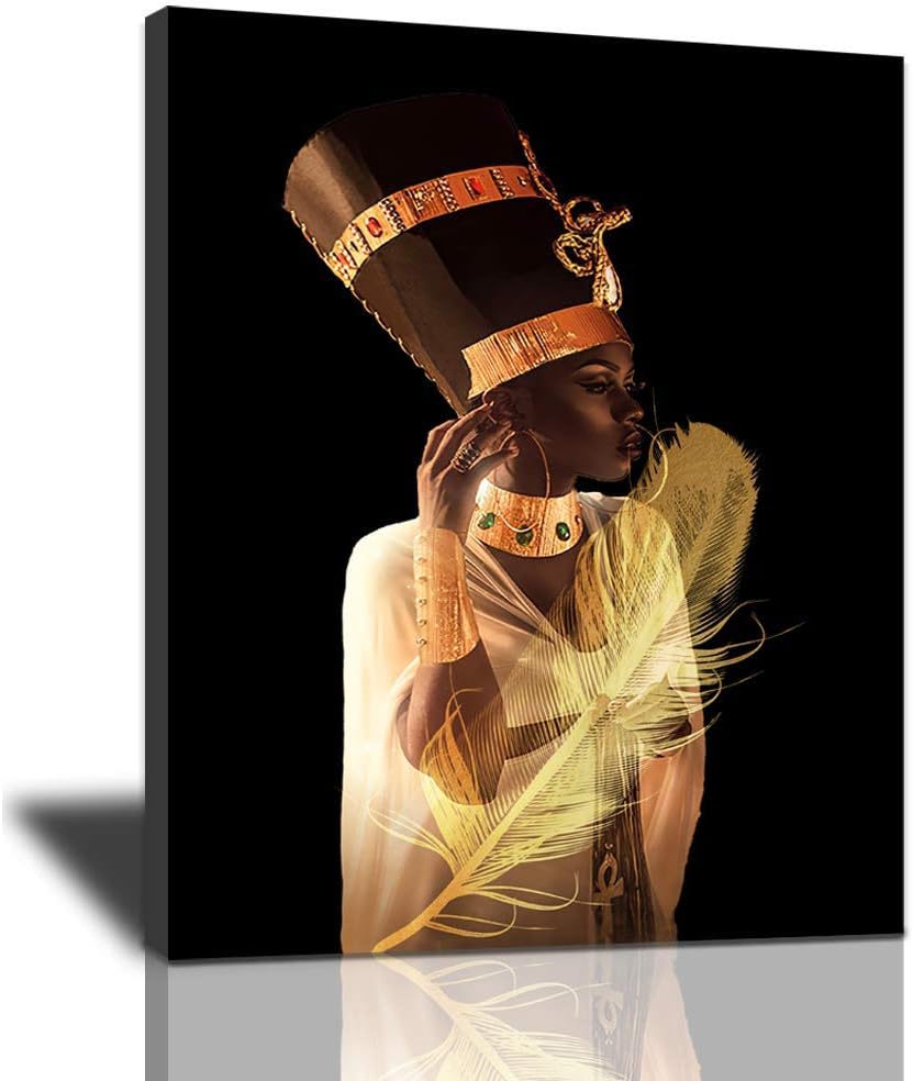 African American Woman Portrait Canvas Artwork 20x24inch V3955