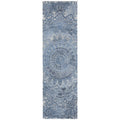 Blue / Ivory Handmade Rug Q88110