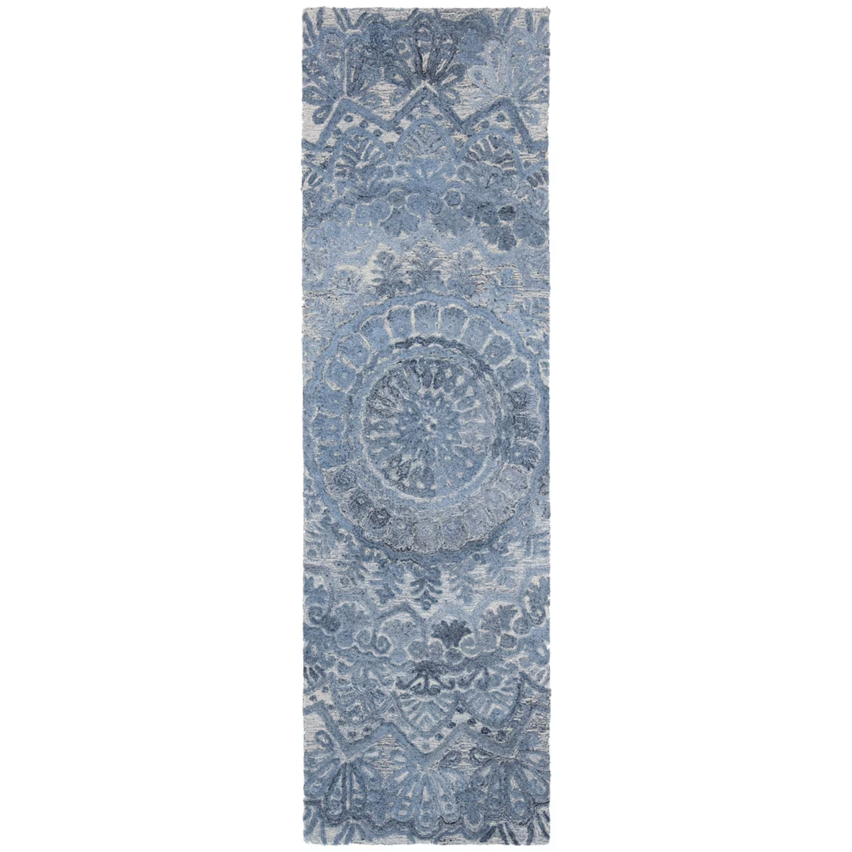 Blue / Ivory Handmade Rug Q88110