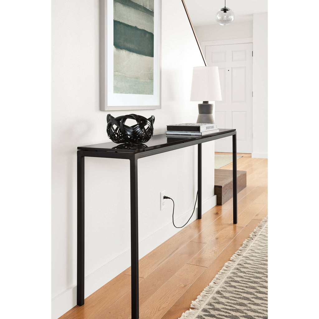 Clear Tempered Glass Console Table with Stainless Steel Frame X79855