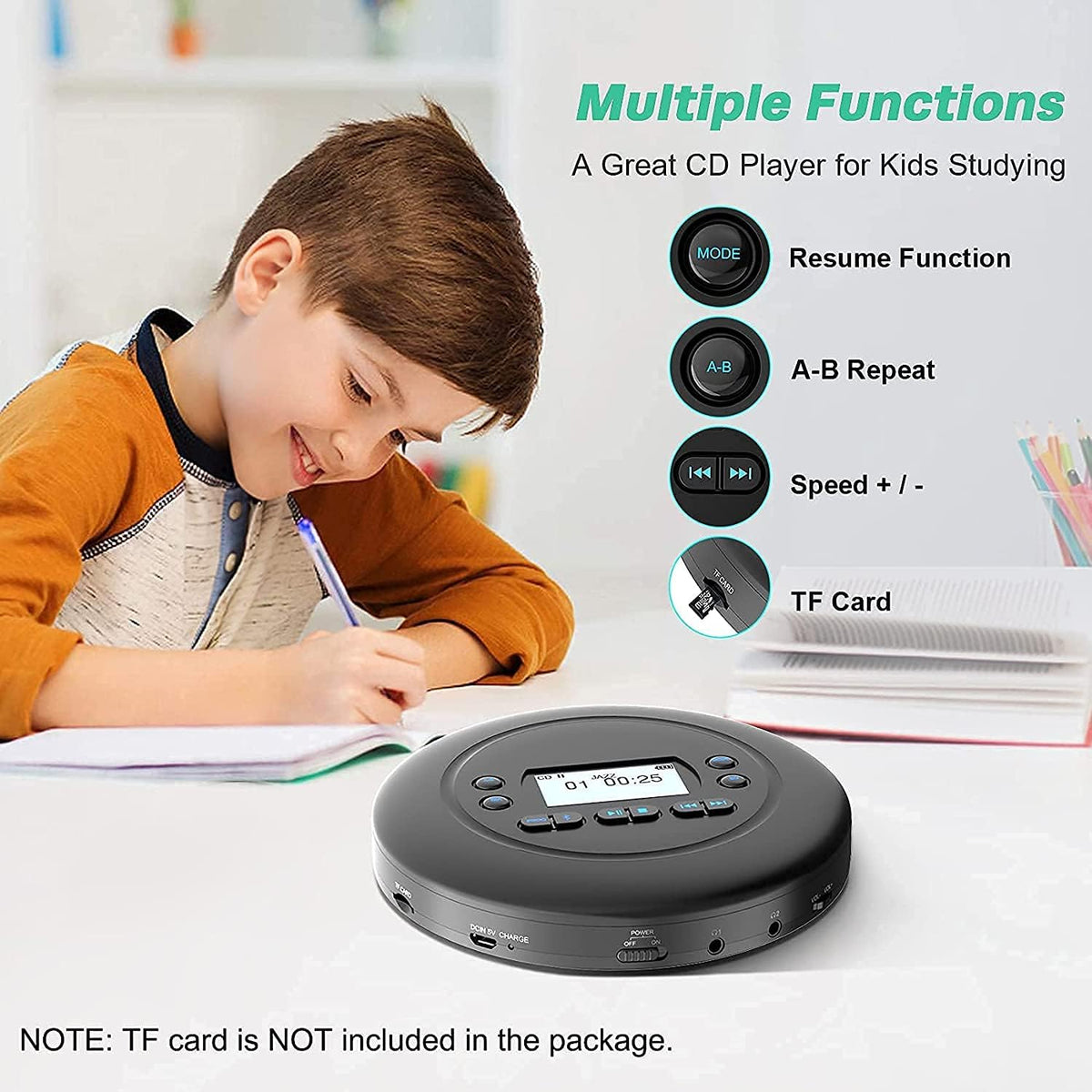Bluetooth CD Player with Headphones, Pack of 2 L3310