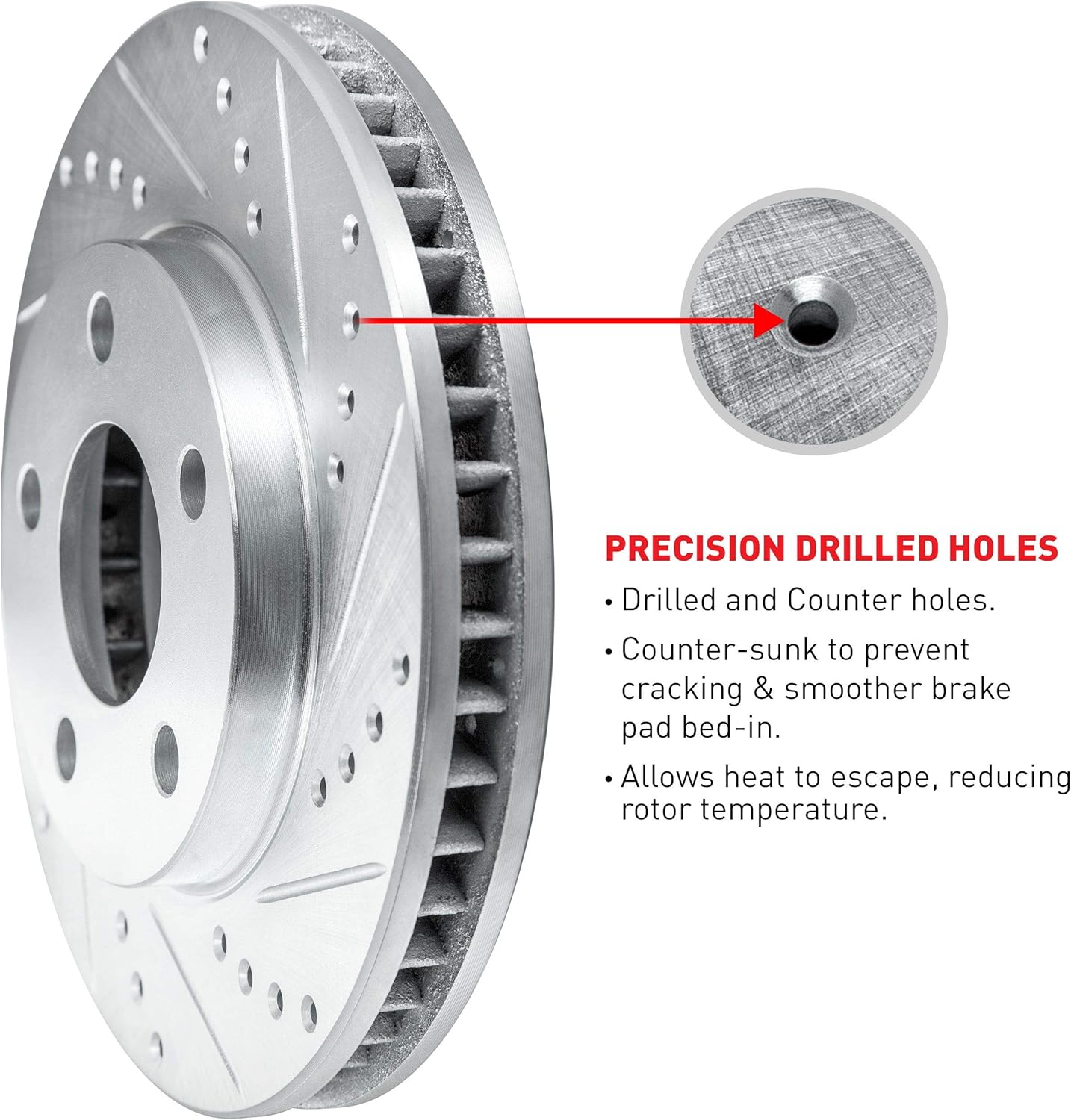 Drilled and Slotted Brake Rotors and Pads with Hardware Kit I444720