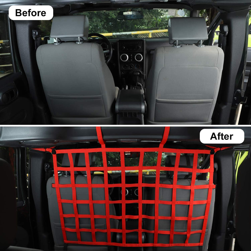 Red Pack of 2 Mesh Dog Car Divider for Jeep Wrangler X547