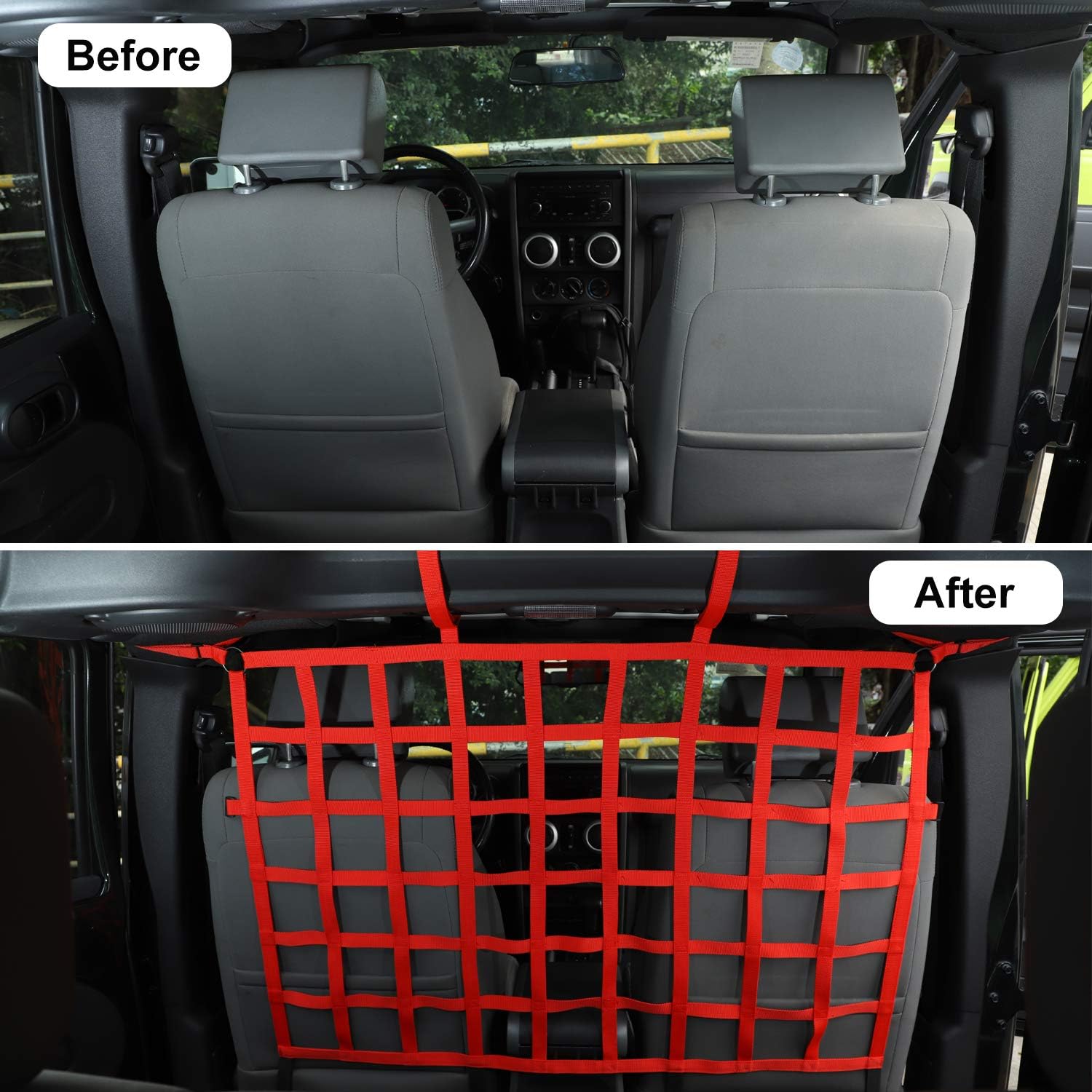 Red Pack of 2 Mesh Dog Car Divider for Jeep Wrangler X547