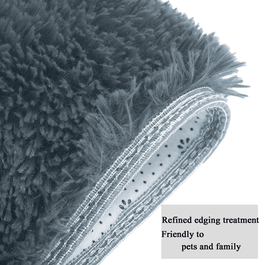 Black/Gray/Blue/Red Shaggy Area Rugs D949