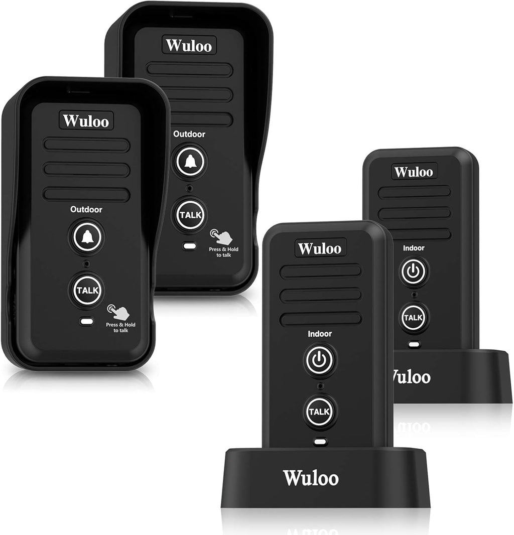 Wireless Intercom Doorbell with 1/2 Mile Range, Black X435929