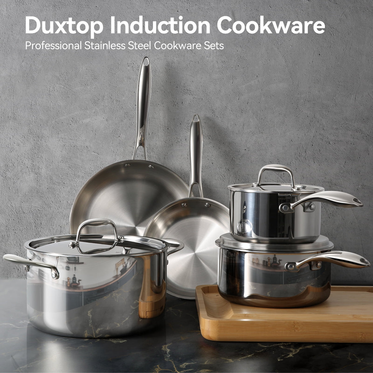 10PC Tri-Ply Stainless Steel Induction Cookware Set O4509