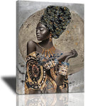 African American Woman Portrait Canvas Artwork 20x24inch V3955