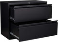 White 2 Drawer Metal Lateral File Cabinet with Lock F89190