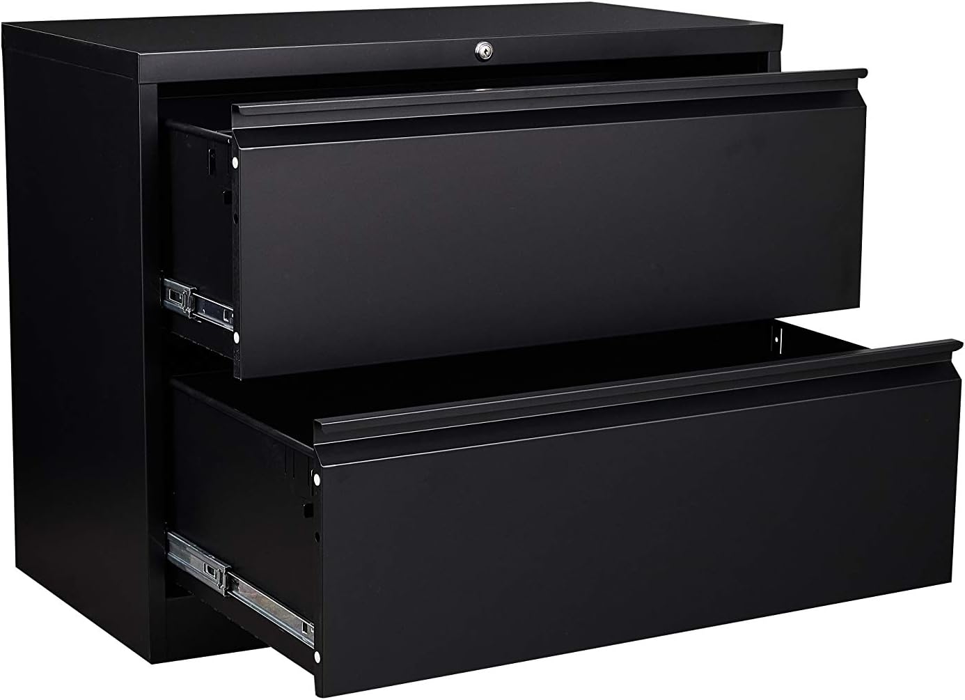 White 2 Drawer Metal Lateral File Cabinet with Lock F89190