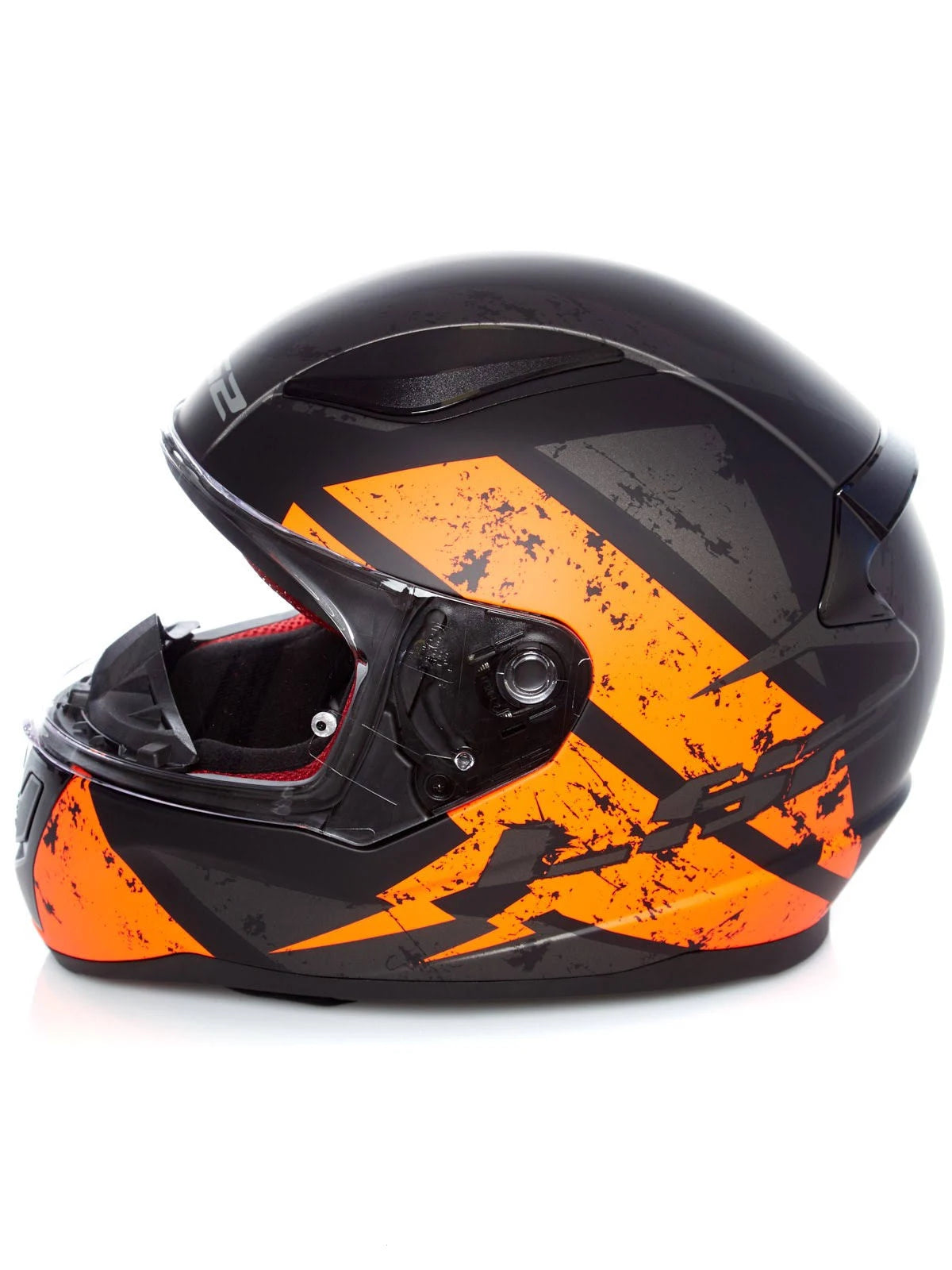 Matt Black Orange Deadbolt Helmet J678