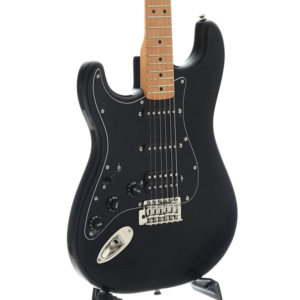 Black Left Handed Maple Stratocaster HSS B740573