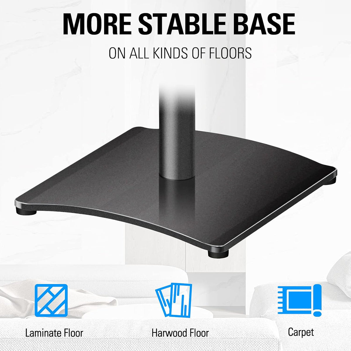 Speaker Stand with Cable Management, Height Adjustable 39.6"-48.3", Pack of 2 Q174742