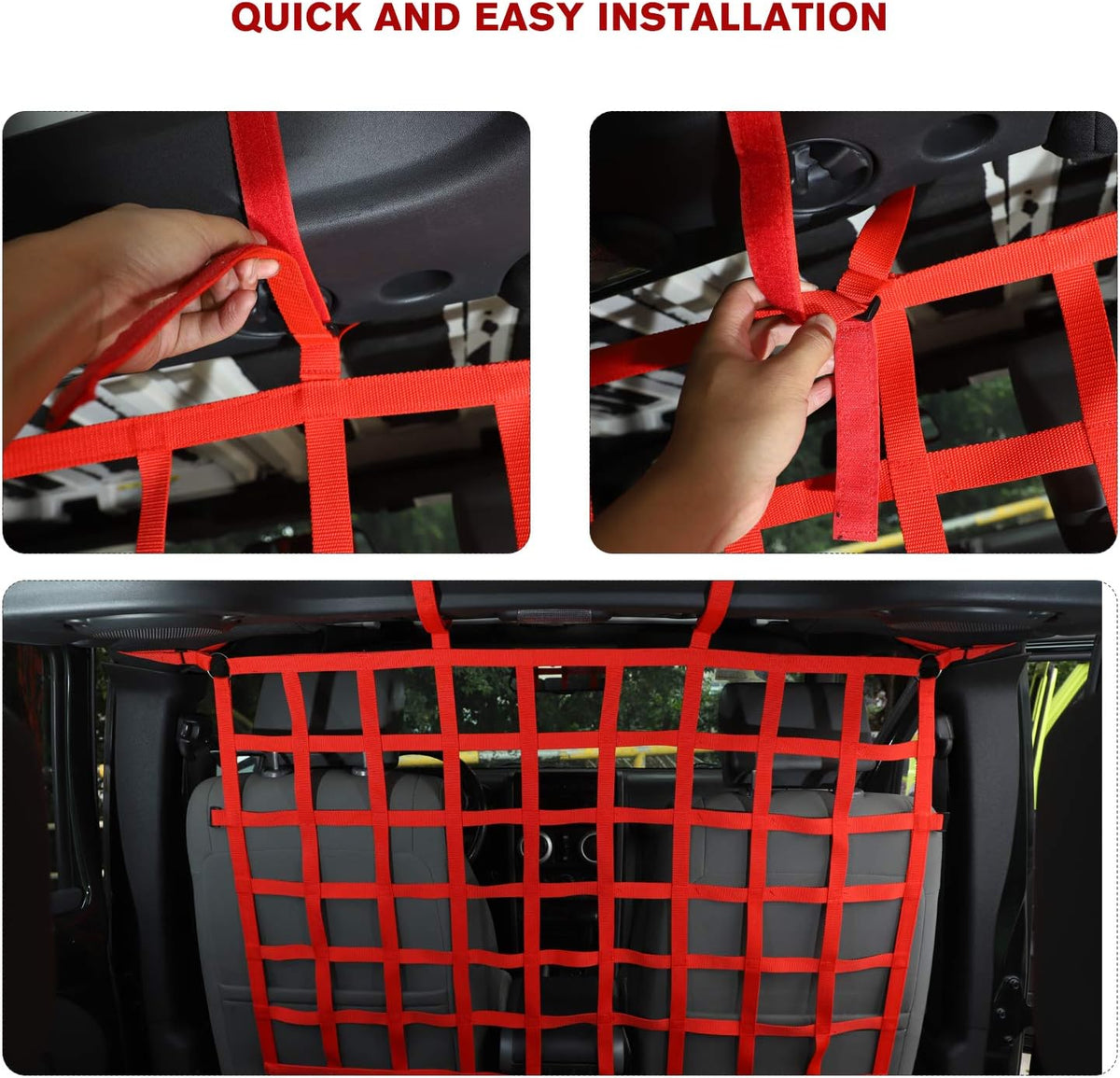 Red Pack of 2 Mesh Dog Car Divider for Jeep Wrangler X547
