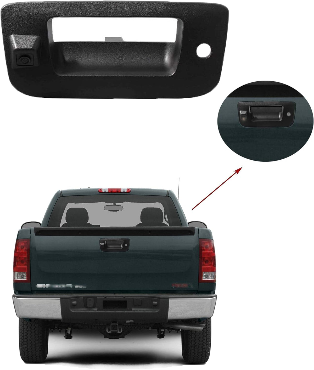 Tailgate Handle with Backup Camera Black Pack of 2 Q667