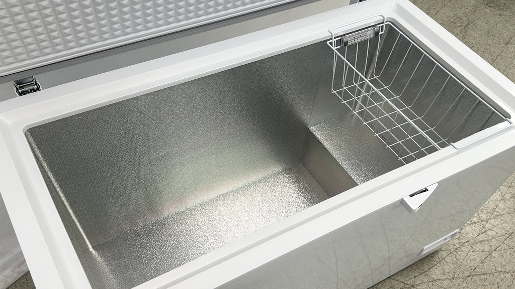 White Commercial Chest Freezer with Storage Baskets G342599