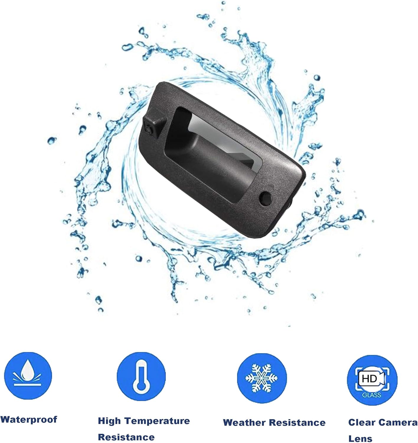 Tailgate Handle with Backup Camera Black Pack of 2 Q667