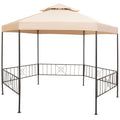 Beige Garden Marquee Gazebo Pavilion Tent S54343