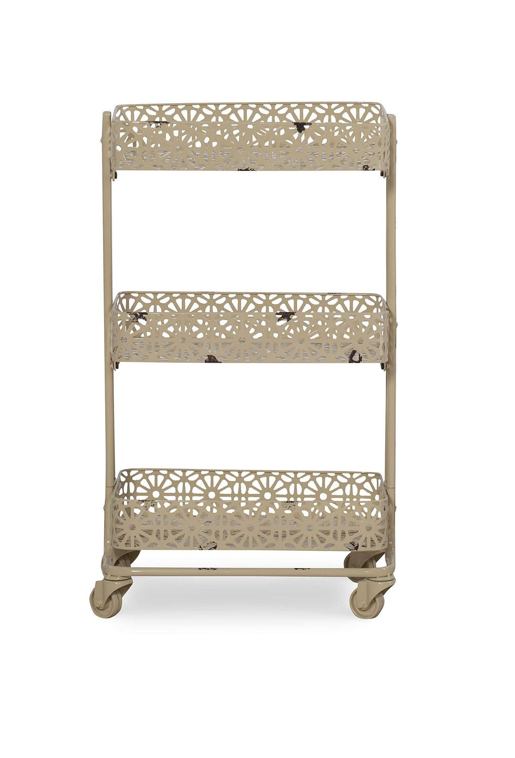 Cream Metal Three Tier Cart K86965