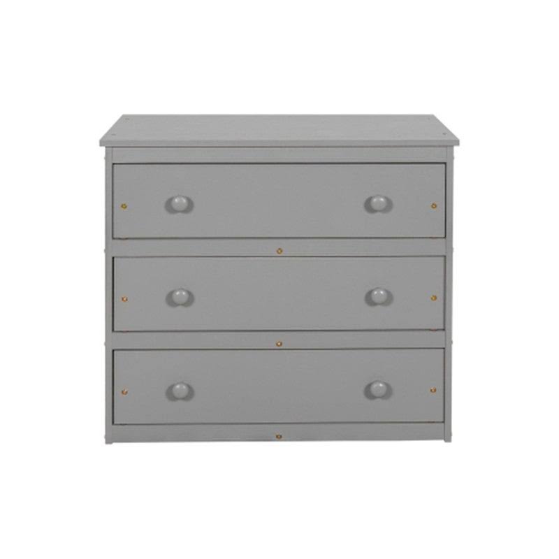 Gray Twin Size Wooden Loft Bed with Rolling Desk and Cabinet C59307