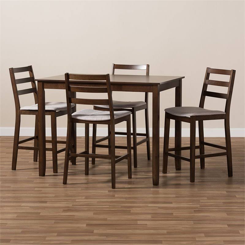 5 Piece Counter Height Dining Set in Light Gray E833307