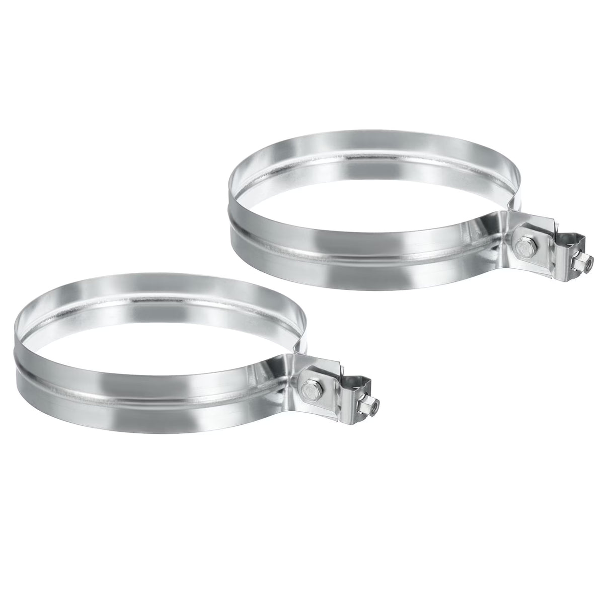 2Pcs Galvanized Steel Worm Gear Duct Clamps Y88891
