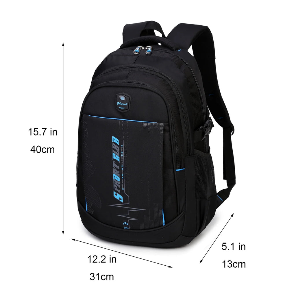 Black Blue Waterproof Lightweight Backpack C22818