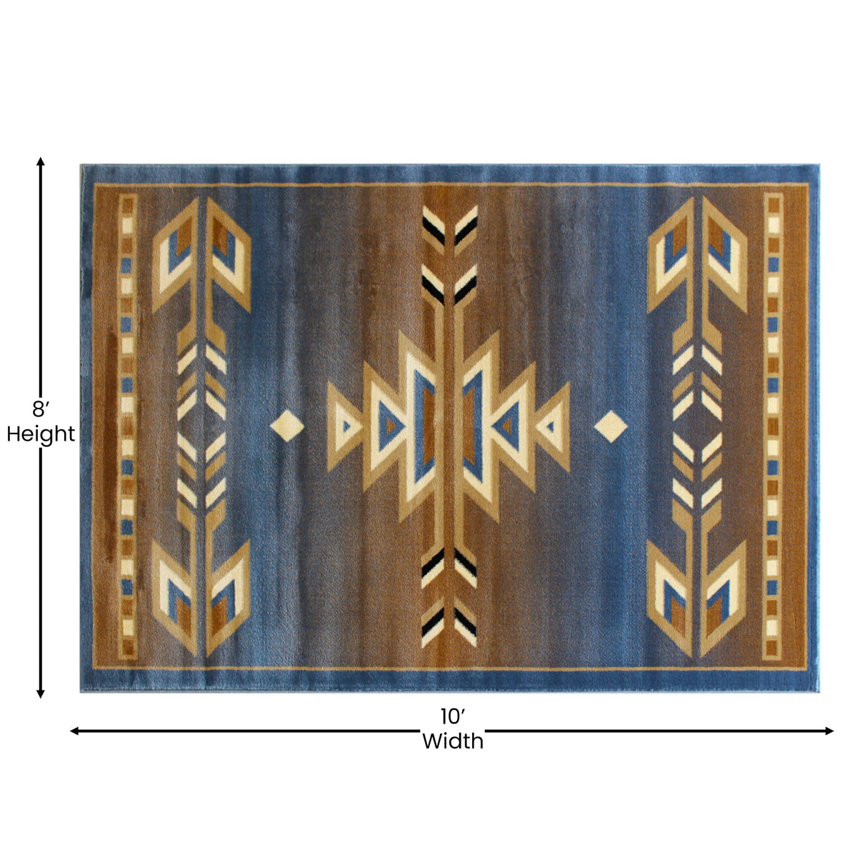 Blue 8 Feet X 10 Feet Area Rug V252