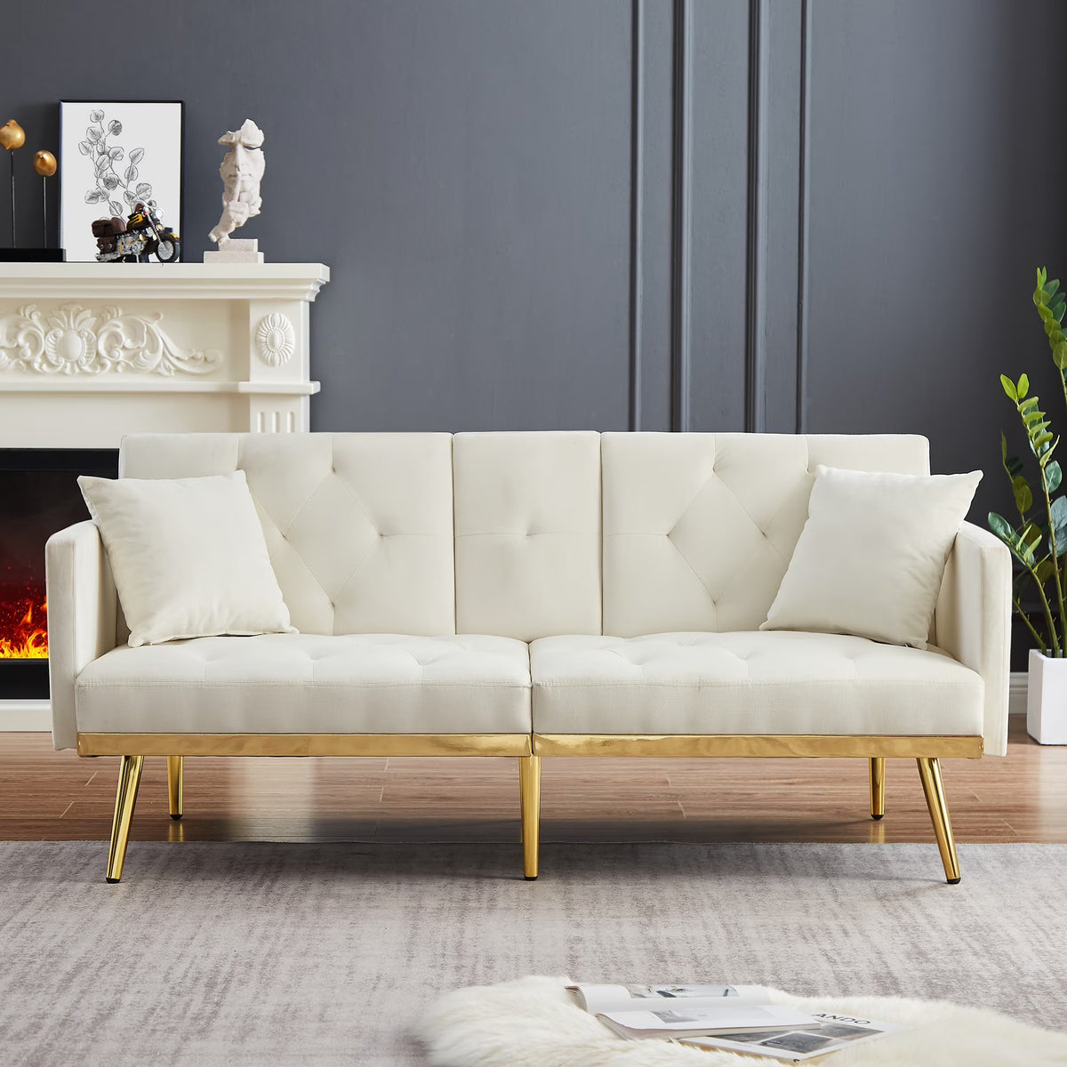 White Sofa Bed L108