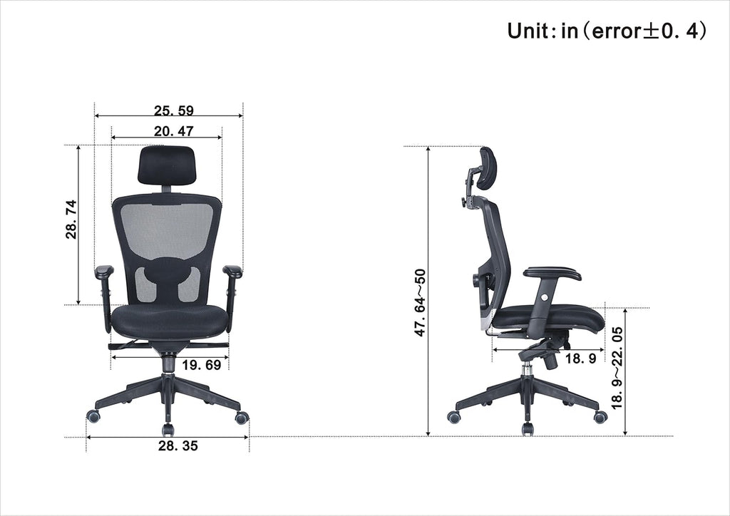 Ergonomic Black Mesh High Back Executive Office Chair R68159