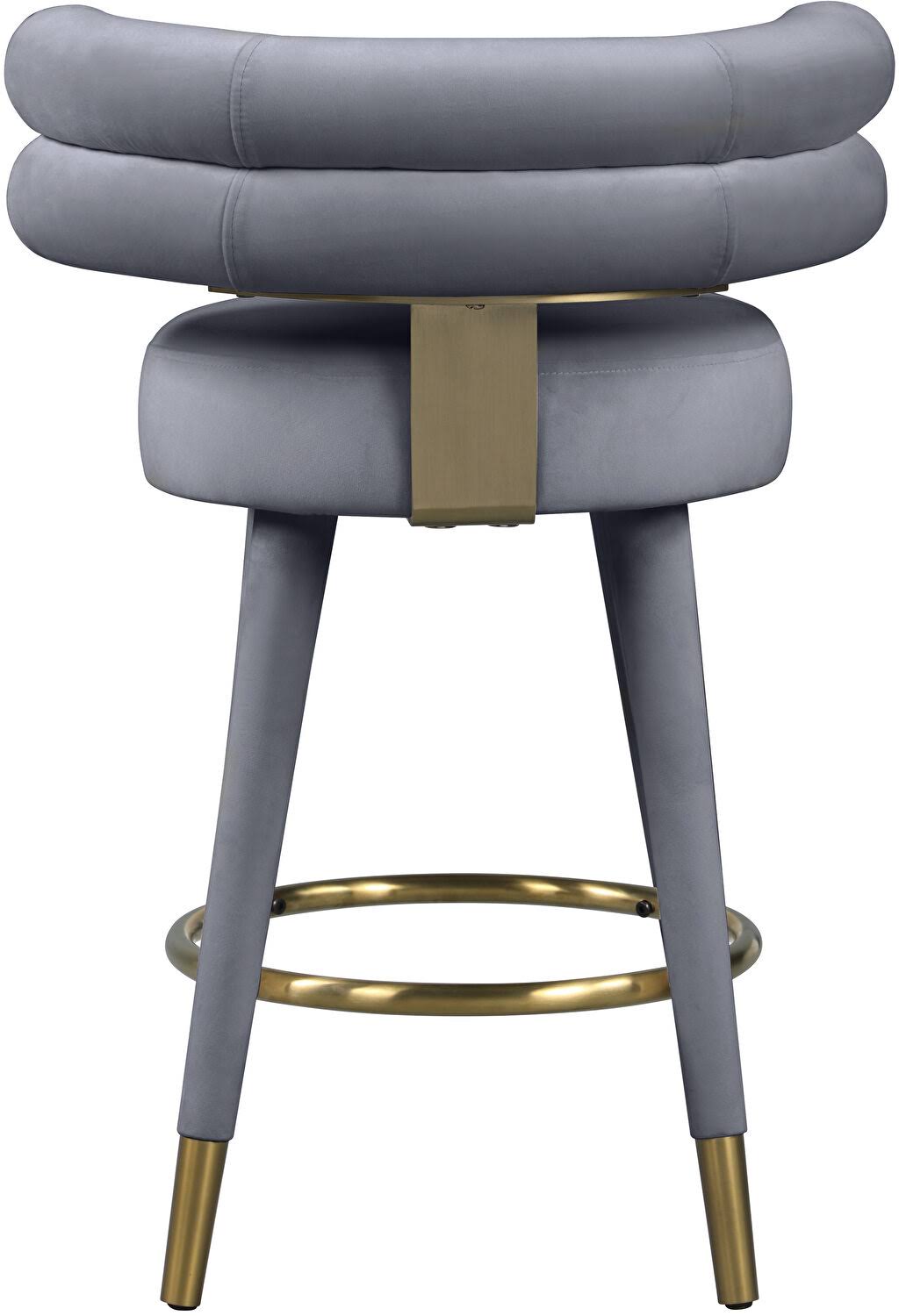Gray Velvet Counter Stool (Set of 2) M88705