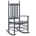 Gray Poplar Wood Rocking Chair with Curved Seat Q361