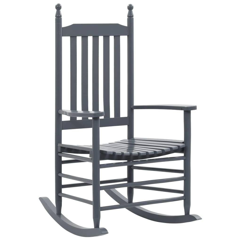 Gray Poplar Wood Rocking Chair with Curved Seat Q361