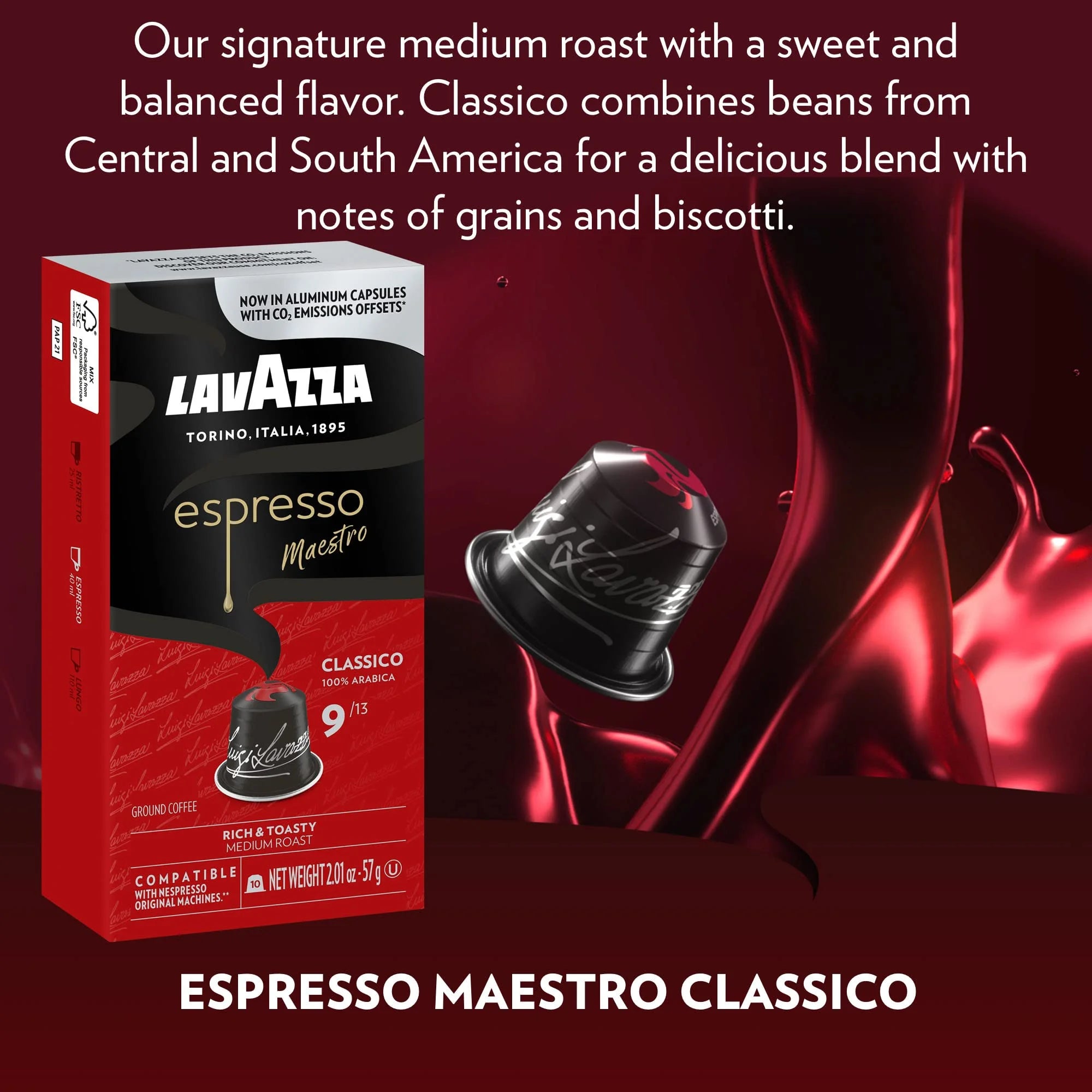 Lavazza Espresso Classico Medium Roast 100% Arabica Aluminum Pills Pack Of 60 O776