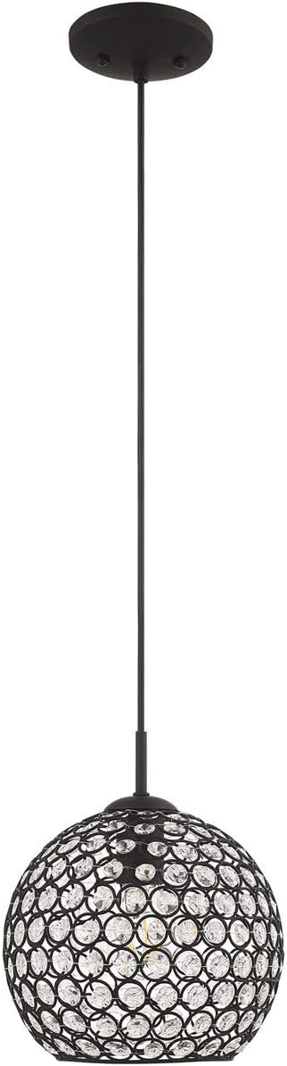 Black Finish Mini Pendant with Clear Crystal C151006