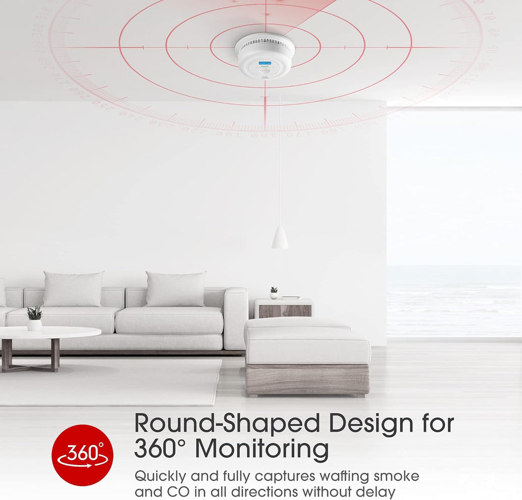 10-Year Battery Smoke and Carbon Monoxide Detector with LCD Display, Dual Sensor Alarm P468357