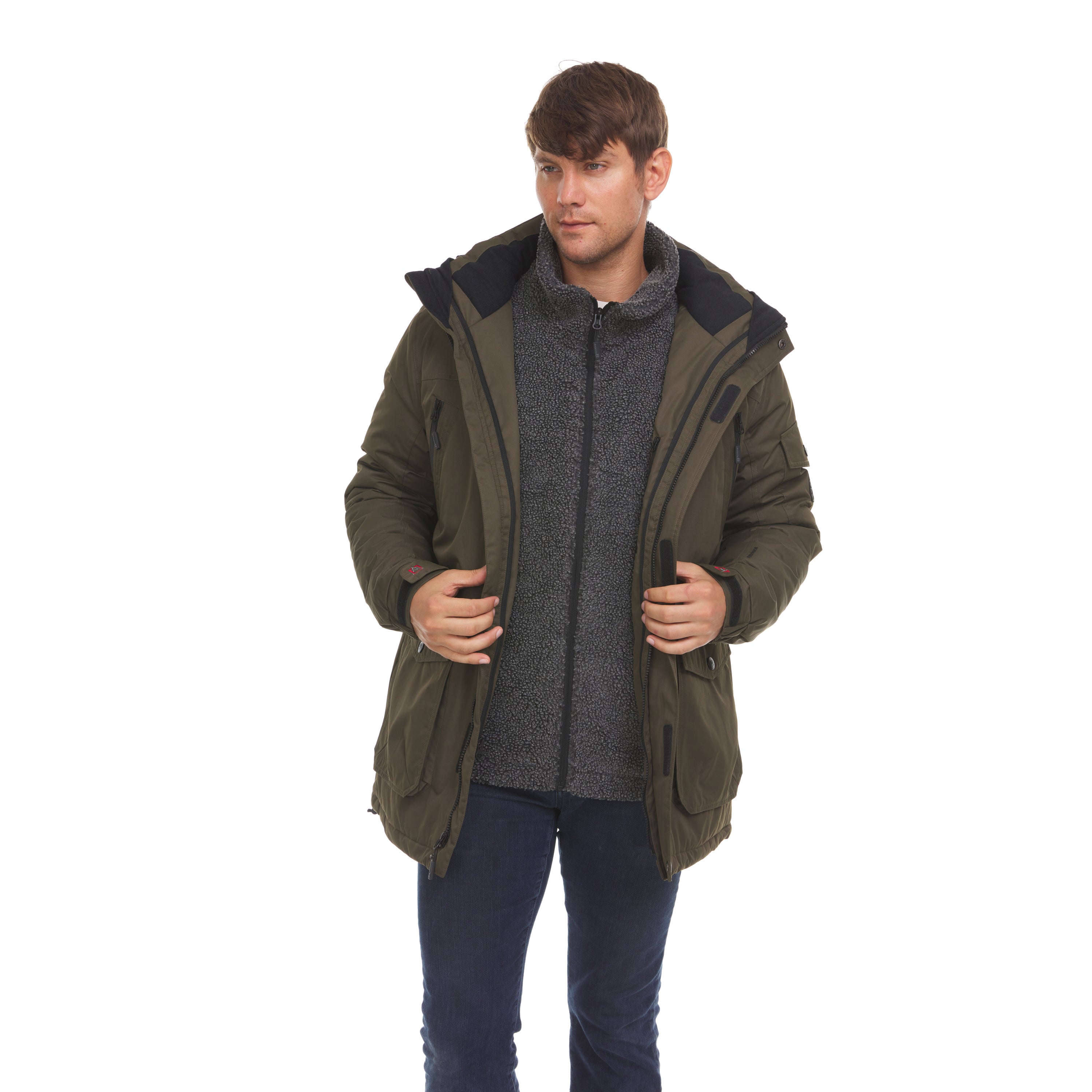 Men’s 3 in 1 Waterproof Winter Ski Jacket with Inner Fleece H651