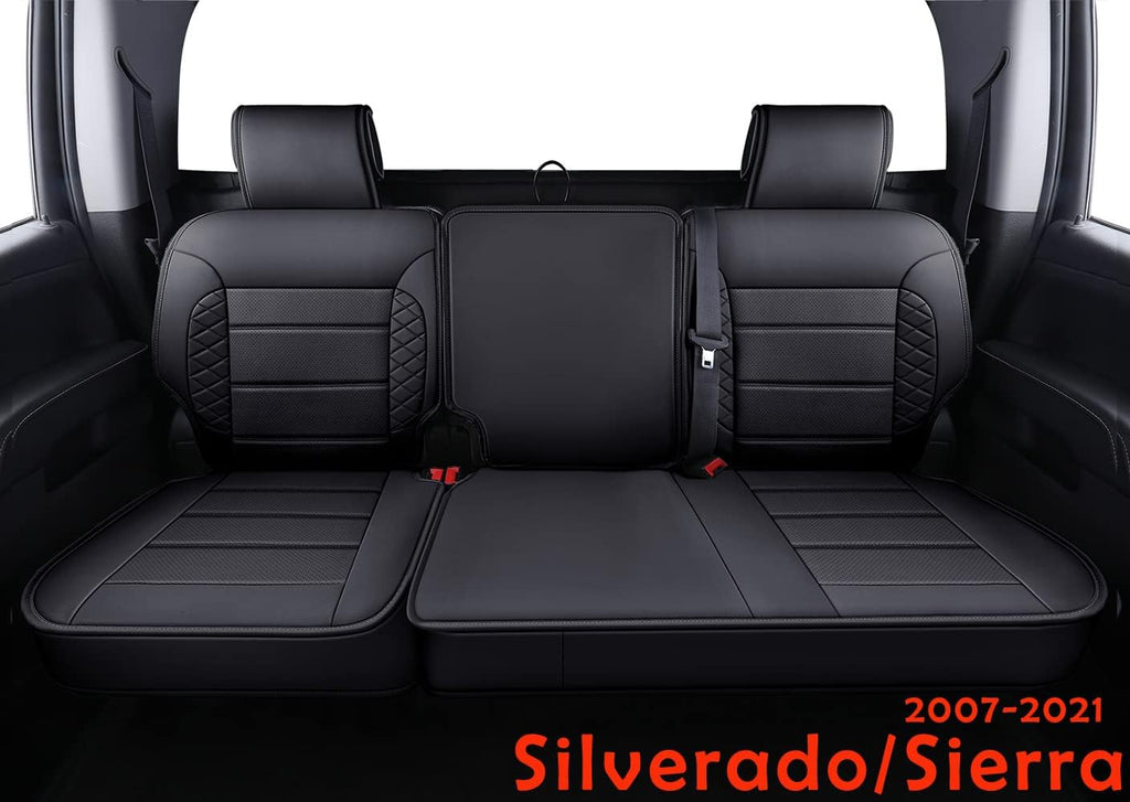 Black Faux Leather Seat Covers Full Set R3414