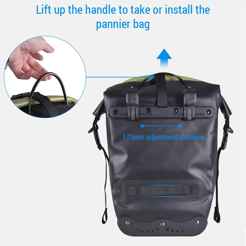 Waterproof Bike Pannier Bag 25L Rear Rack Saddle Bag X93475